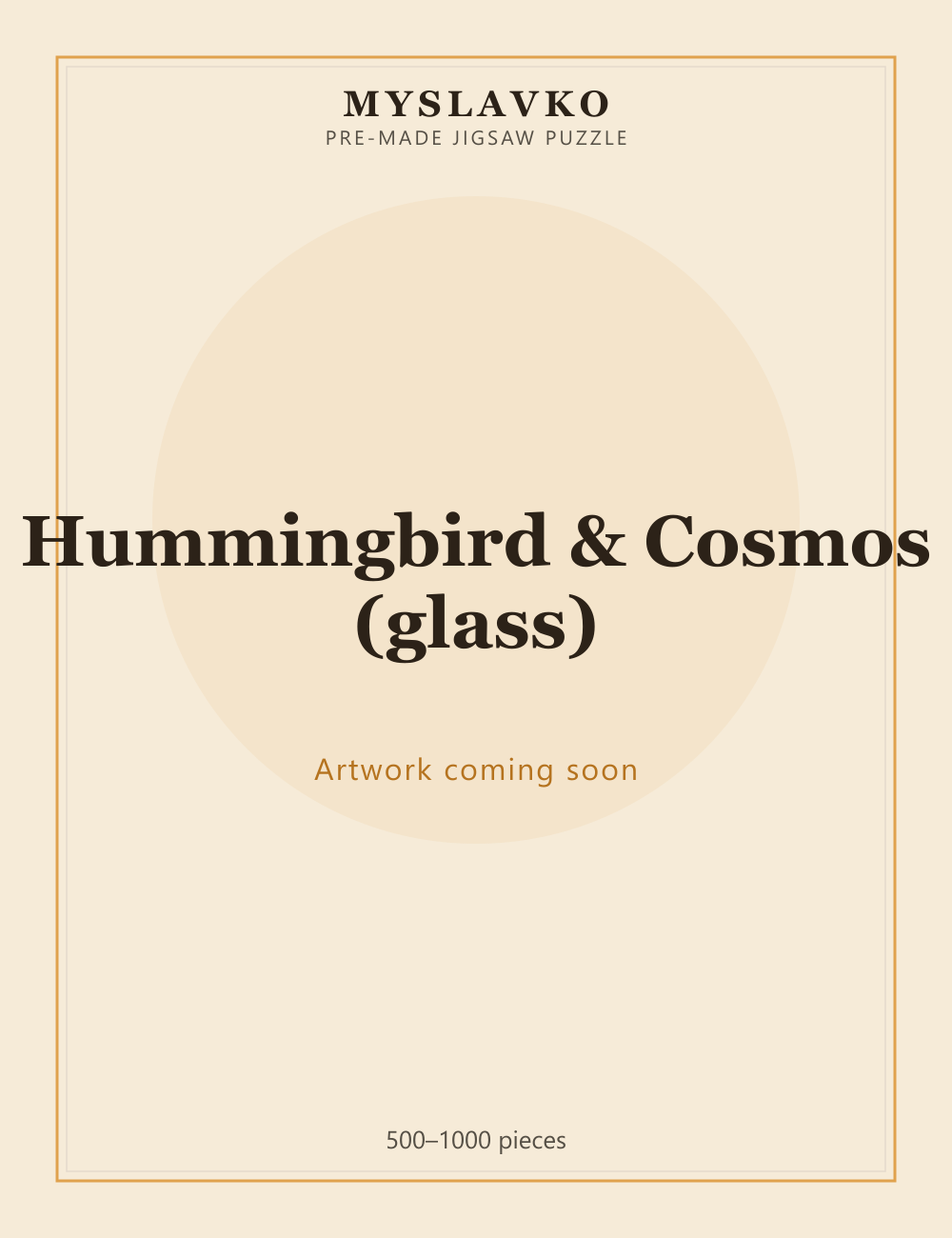 Hummingbird & Cosmos (glass) — MySlavko jigsaw puzzle (artwork coming soon)