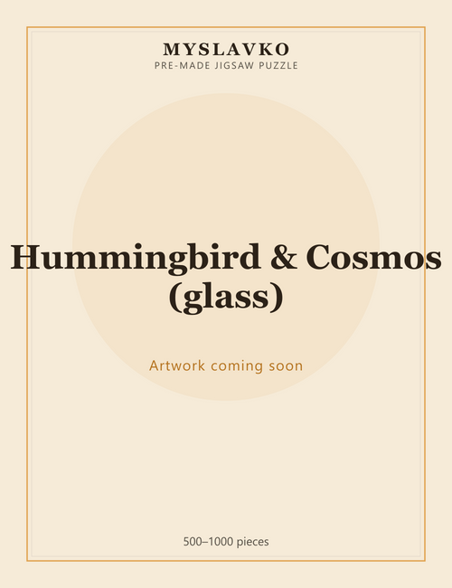 Hummingbird & Cosmos (glass) — MySlavko jigsaw puzzle (artwork coming soon)