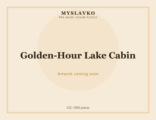 Golden-Hour Lake Cabin — MySlavko jigsaw puzzle (artwork coming soon)